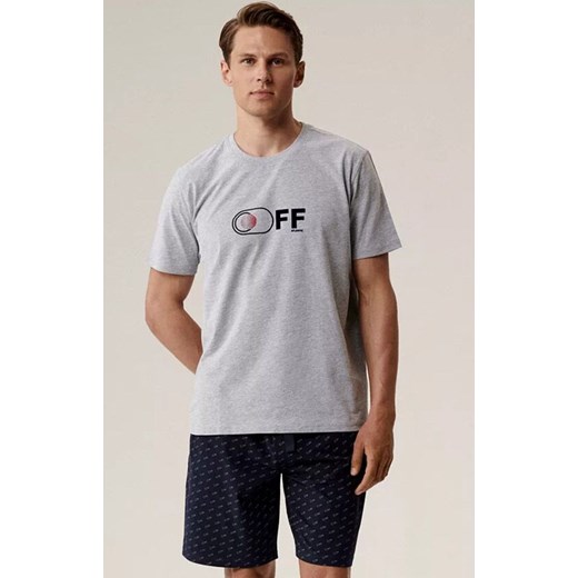 Krótka piżama męska NMP-395-SZMJ_GRA, Kolor szaro-granatowy, Rozmiar M, ATLANTIC ze sklepu Primodo w kategorii Piżamy męskie - zdjęcie 186813160
