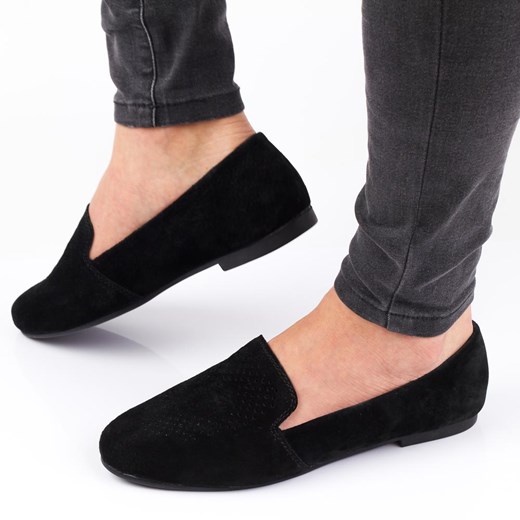 Czarne skórzane mokasyny damskie S.Barski 29515 ze sklepu suzana.pl w kategorii Mokasyny damskie - zdjęcie 186814614