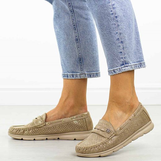 Beżowe mokasyny damskie Vinceza 87973 ze sklepu suzana.pl w kategorii Mokasyny damskie - zdjęcie 186815054