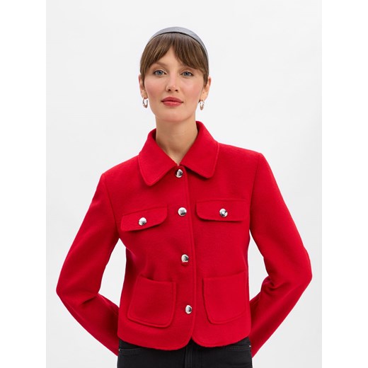 HUGO Damska kurtka pudełkowa - Agesia Kobiety Sztuczne włókno czerwony jednolity 36 vangraaf