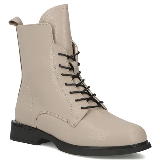 Skórzane botki Filippo DBT7222/25 BE beżowe ze sklepu butyolivier w kategorii Półbuty damskie - zdjęcie 186815721