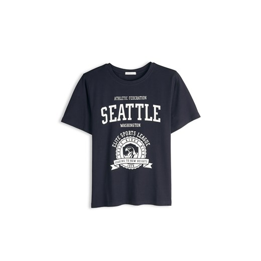 GATE Bawełniana koszulka z nadrukiem 34 ze sklepu gateshop w kategorii Bluzki damskie - zdjęcie 186815861