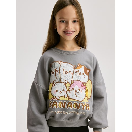 Reserved - Bluza z nadrukiem Bananya - ciemnoszary ze sklepu Reserved w kategorii Bluzy dziewczęce - zdjęcie 186816292