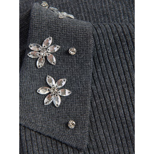 Reserved - Bluzka z ozdobnym kołnierzem - ciemnoszary Reserved M Reserved