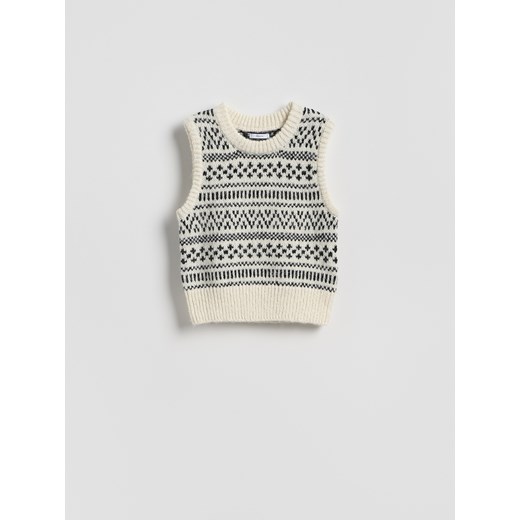 Reserved - Wzorzysta kamizelka - wielobarwny ze sklepu Reserved w kategorii Swetry męskie - zdjęcie 186816391