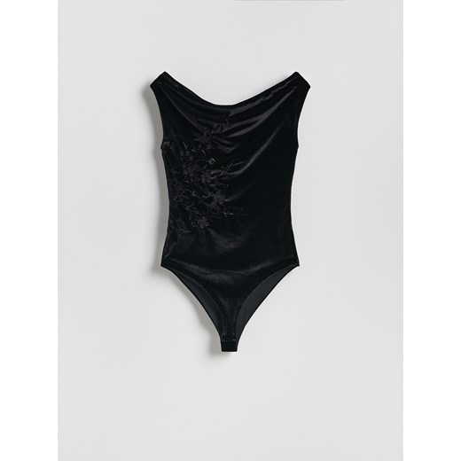 Reserved - Welurowe body - czarny ze sklepu Reserved w kategorii Body damskie - zdjęcie 186816523
