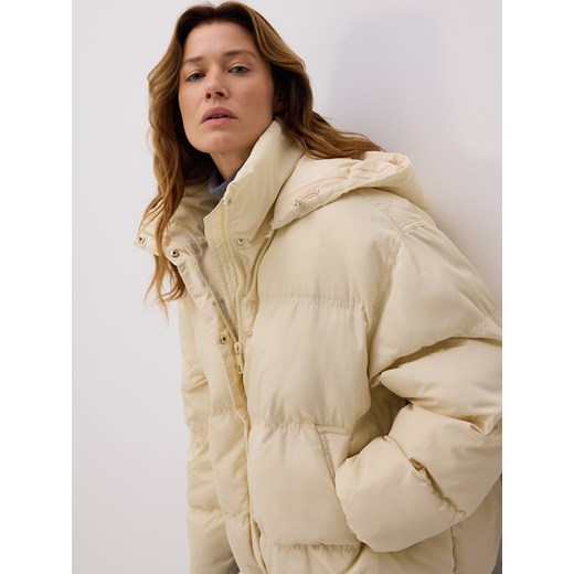 Reserved - Pikowana kurtka z kapturem - jasnożółty ze sklepu Reserved w kategorii Kurtki damskie - zdjęcie 186816543