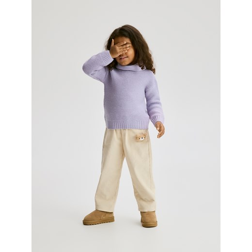 Reserved - Luźny sweter z golfem - lawendowy Reserved 98 (2-3 lata) Reserved