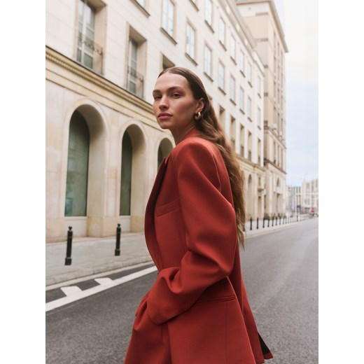 Reserved - Dwurzędowa marynarka - miedziany ze sklepu Reserved w kategorii Marynarki damskie - zdjęcie 186816701