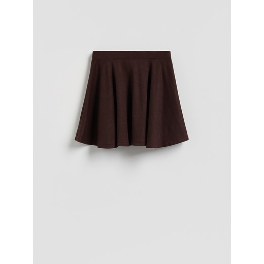 Reserved - Spódnica mini z falbanką - ciemnobrązowy ze sklepu Reserved w kategorii Spódnice - zdjęcie 186816834