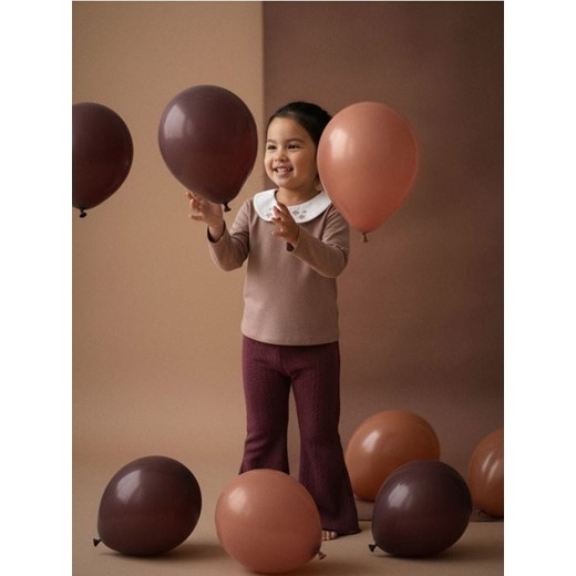 Sinsay - Koszulka z haftowanym kołnierzykiem - brązowy ze sklepu Sinsay w kategorii Kaftaniki i bluzki - zdjęcie 186817814