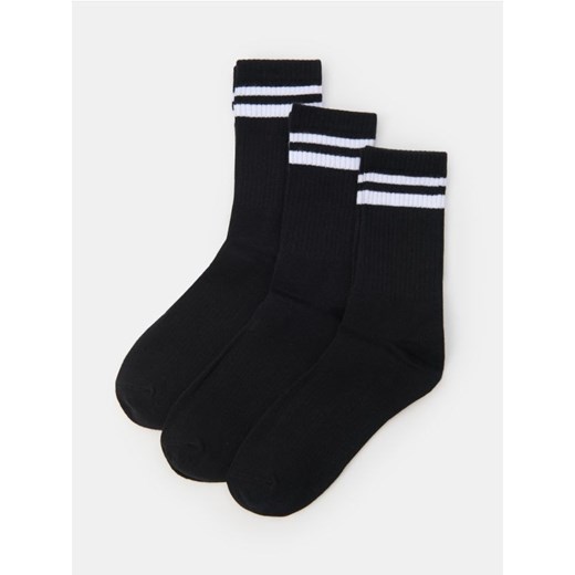 Sinsay - Prązkowane skarpetki 3 pack - czarny - id: 347FI-99X - marki Sinsay - 186817863 Sinsay - Prązkowane skarpetki 3 pack - czarny ze sklepu Sinsay w kategorii Skarpetki damskie - zdjęcie 186817863