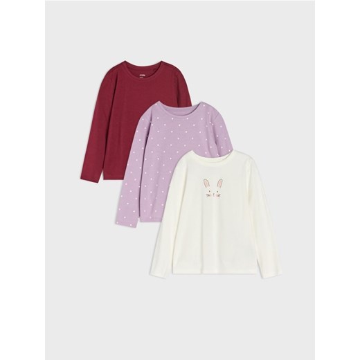 Sinsay - Koszulki z długimi rękawami 3 pack - wielobarwny ze sklepu Sinsay w kategorii Bluzki dziewczęce - zdjęcie 186817963
