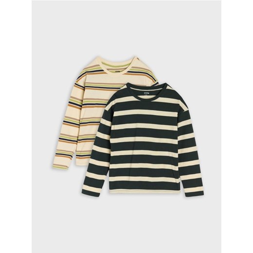 Sinsay - Koszulki oversize z długimi rękawami 2 pack - zielony - id: 908GE-78X - marki Sinsay - 186817972 Sinsay - Koszulki oversize z długimi rękawami 2 pack - zielony ze sklepu Sinsay w kategorii T-shirty chłopięce - zdjęcie 186817972