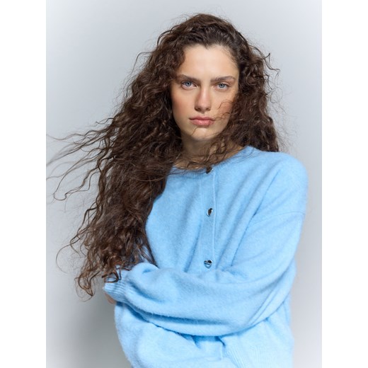 Reserved - Sweter z dekoracyjnymi guzikami - jasnoniebieski ze sklepu Reserved w kategorii Swetry damskie - zdjęcie 186818783