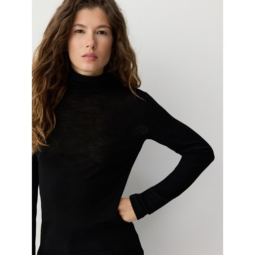 Reserved - Golf z wełny merino - czarny Reserved L Reserved