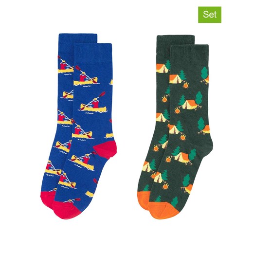 Happy Socks Skarpety (2 pary) w kolorze zielono-niebieskim - id: 17377655 - marki Happy Socks - 186820471 Happy Socks Skarpety (2 pary) w kolorze zielono-niebieskim ze sklepu Limango Polska w kategorii Skarpetki męskie - zdjęcie 186820471