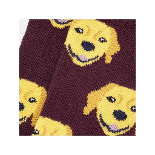 Happy Socks Skarpety &quot;Dog&quot; w kolorze fioletowo-jasnożółtym Happy Socks 36-40 Limango Polska okazja