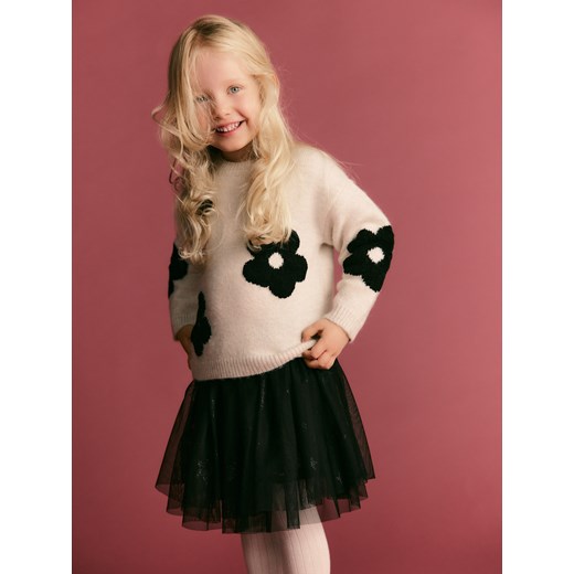 Reserved - Tiulowa spódnica w gwiazdki - czarny Reserved 122 (6-7 lat) Reserved