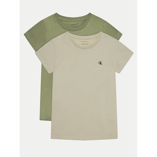 Calvin Klein Jeans Komplet t-shirtów IG0IG01258 Khaki Slim Fit ze sklepu MODIVO w kategorii Bluzki dziewczęce - zdjęcie 186822140