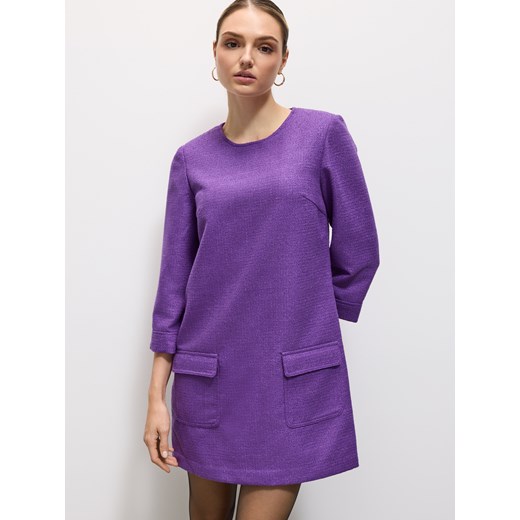Mohito - Sukienka mini z domieszką wełny - fioletowy ze sklepu Mohito w kategorii Sukienki - zdjęcie 186824740