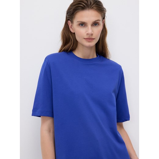 Reserved - T-shirt z poduszkami na ramionach - niebieski ze sklepu Reserved w kategorii Bluzki damskie - zdjęcie 186824874