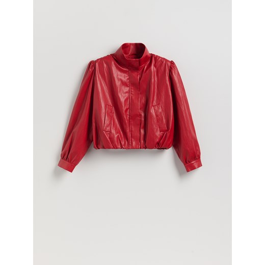 Reserved - Krótka kurtka ze stójką - czerwony ze sklepu Reserved w kategorii Kurtki damskie - zdjęcie 186825100