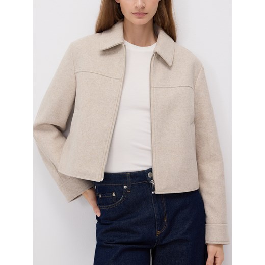 Reserved - Kurtka z kołnierzykiem - beżowy ze sklepu Reserved w kategorii Kurtki damskie - zdjęcie 186825243