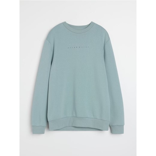 Sinsay - Bluza crewneck z napisem - zielony - id: 5035O-65X - marki Sinsay - 186825732 Sinsay - Bluza crewneck z napisem - zielony ze sklepu Sinsay w kategorii Bluzy męskie - zdjęcie 186825732