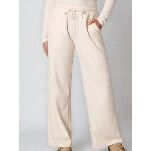 Sinsay - Spodnie wide leg basic - kremowy - id: 650FJ-02M - marki Sinsay - 186825750 Sinsay - Spodnie wide leg basic - kremowy ze sklepu Sinsay w kategorii Spodnie damskie - zdjęcie 186825750