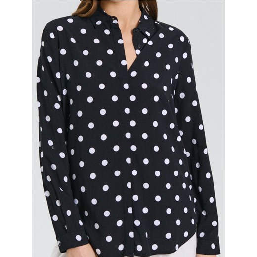 Sinsay - Wiskozowa koszula w groszki - czarny ze sklepu Sinsay w kategorii Koszule damskie - zdjęcie 186825752