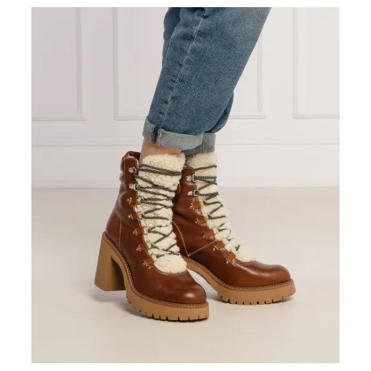 Pinko Skórzane botki SALES Pinko 41 okazja Gomez Fashion Store