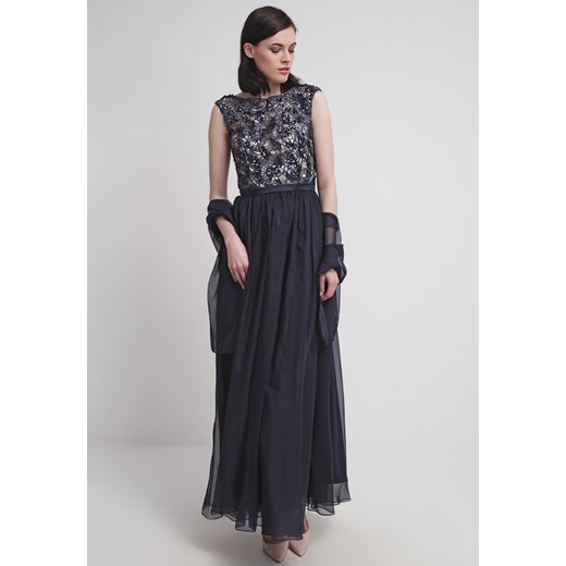 Luxuar Fashion Suknia balowa navyblau zalando szary bez wzorów/nadruków