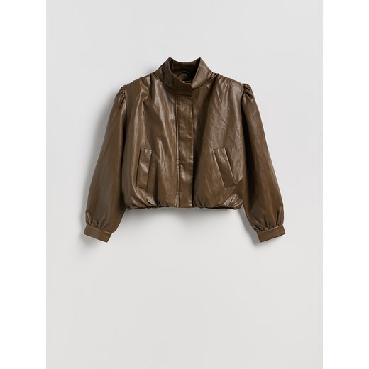 Reserved - Krótka kurtka ze stójką - brązowy ze sklepu Reserved w kategorii Kurtki damskie - zdjęcie 187042123