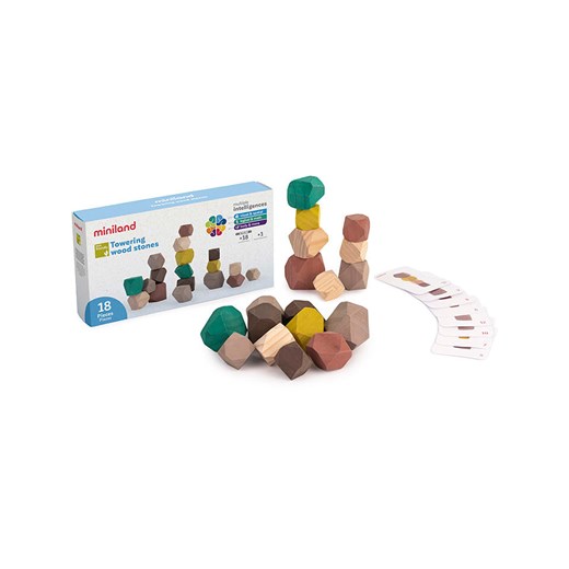 Miniland Drewniane kamienie - 18 m+ ze sklepu Limango Polska w kategorii Zabawki - zdjęcie 187043092