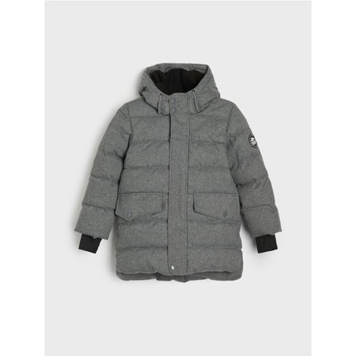 Sinsay - Pikowana kurtka z kapturem - szary ze sklepu Sinsay w kategorii Kurtki chłopięce - zdjęcie 187049191