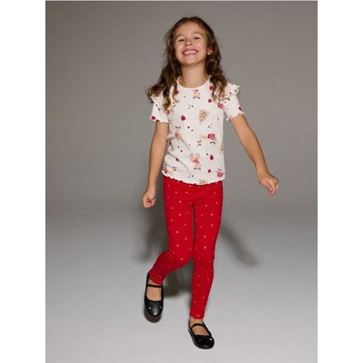 Sinsay - Legginsy z motywem świątecznym - czerwony ze sklepu Sinsay w kategorii Spodnie dziewczęce - zdjęcie 187049224