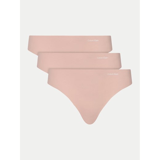 Calvin Klein Underwear Komplet stringów 000QD3558E Różowy - id: 0000304060038 - marki Calvin Klein Underwear - 187051791 Calvin Klein Underwear Komplet stringów 000QD3558E Różowy ze sklepu MODIVO w kategorii Majtki damskie - zdjęcie 187051791