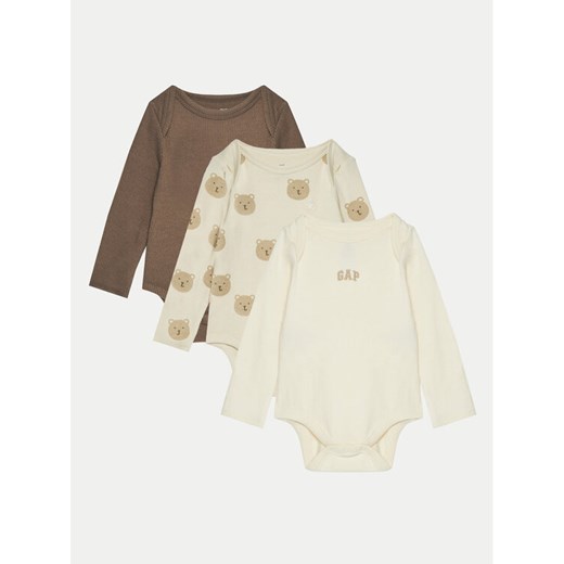 Gap Komplet body dziecięcych 600961-02 Beżowy ze sklepu MODIVO w kategorii Body niemowlęce - zdjęcie 187051912