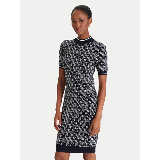 Guess Sukienka dzianinowa W3YK39 Z37K0 Granatowy Regular Fit ze sklepu MODIVO w kategorii Sukienki - zdjęcie 187052264