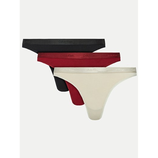 Calvin Klein Underwear Komplet stringów Thong 3pk 000QD5244E Kolorowy ze sklepu MODIVO w kategorii Majtki damskie - zdjęcie 187052284