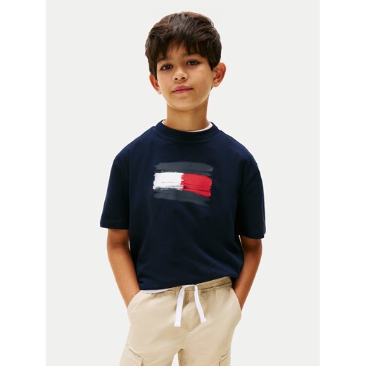 Tommy Hilfiger T-Shirt Flag Archive KB0KB10111 Granatowy Regular Fit - id: 0000305375209 - marki Tommy Hilfiger - 187052422 Tommy Hilfiger T-Shirt Flag Archive KB0KB10111 Granatowy Regular Fit ze sklepu MODIVO w kategorii T-shirty chłopięce - zdjęcie 187052422