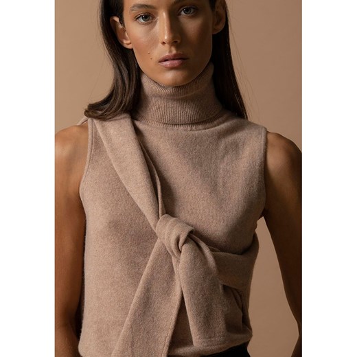 Perfect Cashmere Kaszmirowy top w kolorze karmelowym Perfect Cashmere M okazyjna cena Limango Polska