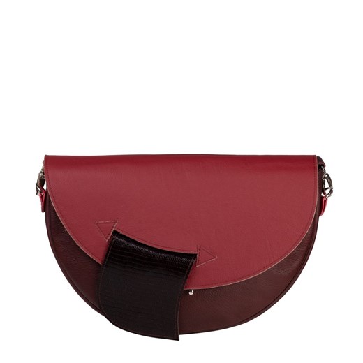 bordowa torebka skórzana na ramię ze sklepu Słoń Torbalski w kategorii Listonoszki - zdjęcie 187188311
