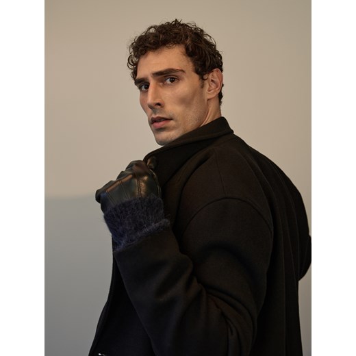 Reserved - Skórzane rękawiczki - czarny ze sklepu Reserved w kategorii Rękawiczki męskie - zdjęcie 187189004