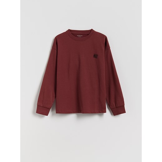 Reserved - Longsleeve z nadrukiem - ciemnobrązowy ze sklepu Reserved w kategorii T-shirty chłopięce - zdjęcie 187189221