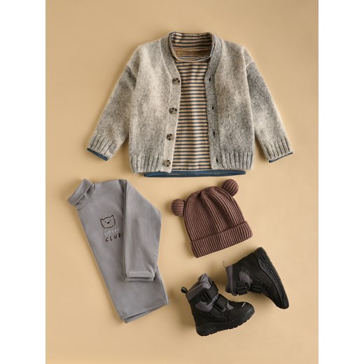 Reserved - Kardigan z domieszką wełny - jasnoszary ze sklepu Reserved w kategorii Swetry chłopięce - zdjęcie 187189271