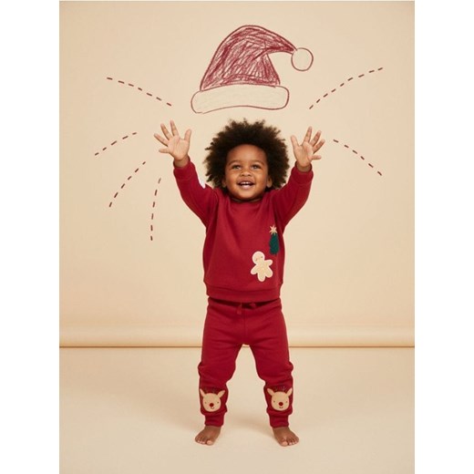 Sinsay - Bluza crewneck z motywem świątecznym - bordowy - id: 023FX-53X - marki Sinsay - 187190120 Sinsay - Bluza crewneck z motywem świątecznym - bordowy ze sklepu Sinsay w kategorii Bluzy i swetry - zdjęcie 187190120