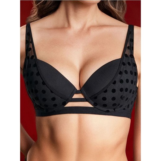 Sinsay - Biustonosz push-up w grochy - czarny Sinsay 75B Sinsay