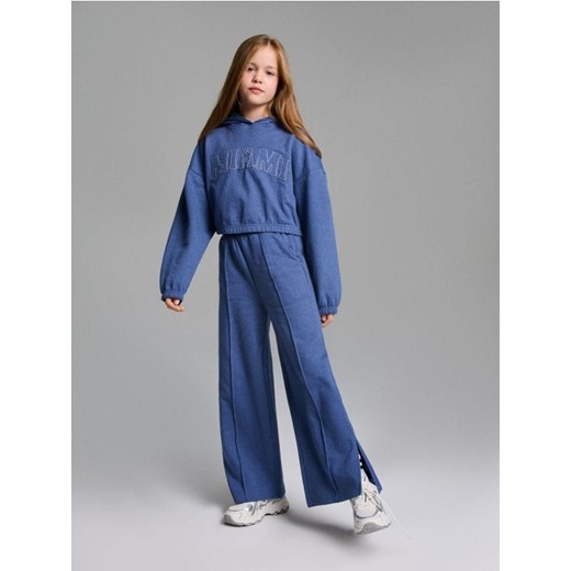 Sinsay - Spodnie dresowe wide leg - mid blue - id: 304GW-52X - marki Sinsay - 187190182 Sinsay - Spodnie dresowe wide leg - mid blue ze sklepu Sinsay w kategorii Spodnie dziewczęce - zdjęcie 187190182